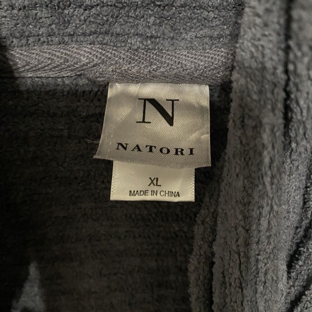 N Natori Waterfall Cardigan Sweater Womens XL Gray Longline Sleeveless Plush - Picture 4 of 7